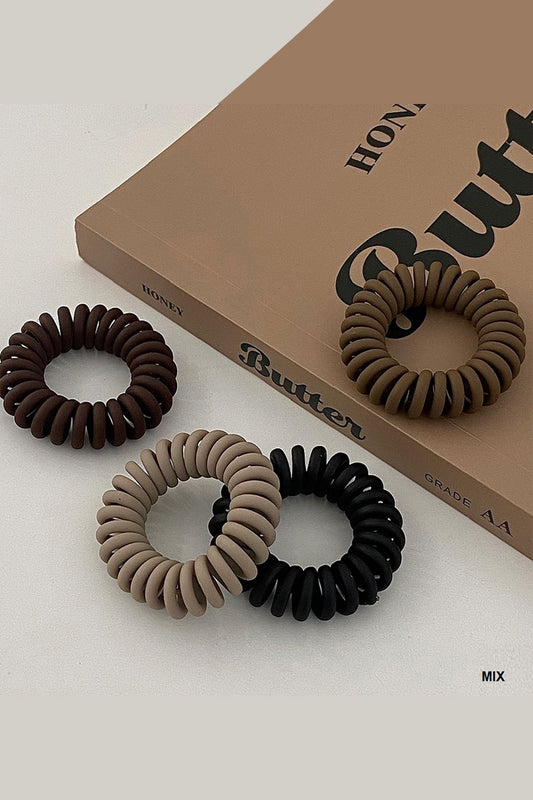 Spiral coil hair ties