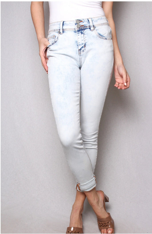 High rise light washed skinny jeans-final sale