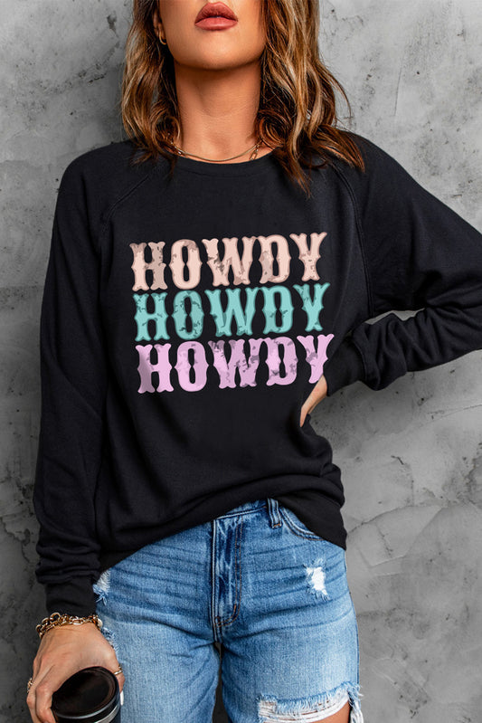 Black howdy crewneck sweatshirt