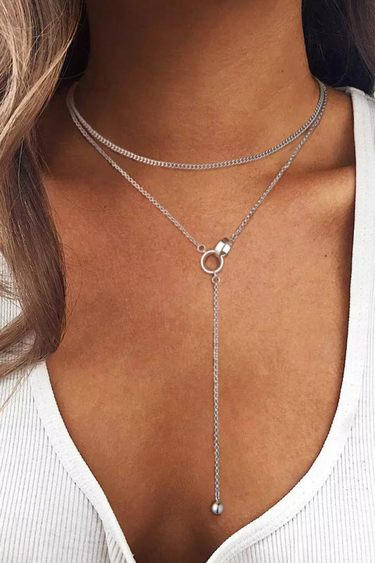 Double ring necklace chain